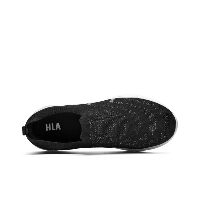 HLA Men's Breathable Comfortable Height Increasing Flyknit Lightweight Slip-on Casual Shoes-2