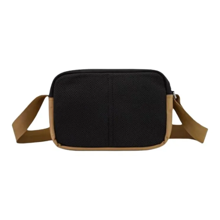 LACOSTE Canvas Canvas Bag Crossbody Bag Regular Men's Black & Corn Gray & Faint Red-1