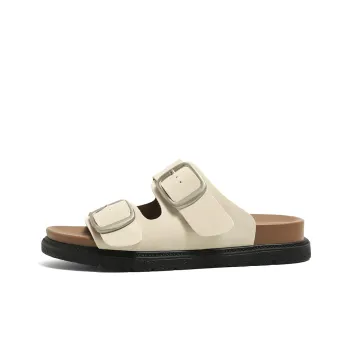 HUANQIU Slide Slippers Women's Beige