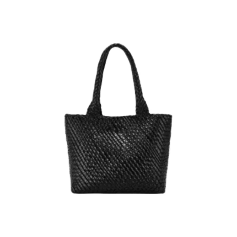 Hush Puppies Cow Leather Tote Bag Shopping Bag Handbag Shoulder Bag Large Size Women's Black/Yellow Brown-3