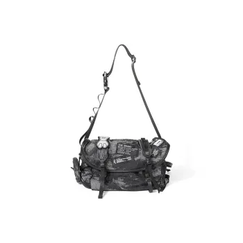 MASTER CANVAS Fabric Messenger Bag Shoulder Bag Crossbody Bag Unisex Black