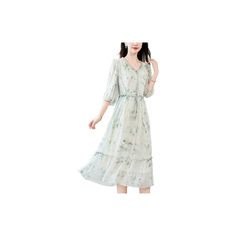To The West Long Sleeved Dresses Women's Green-1