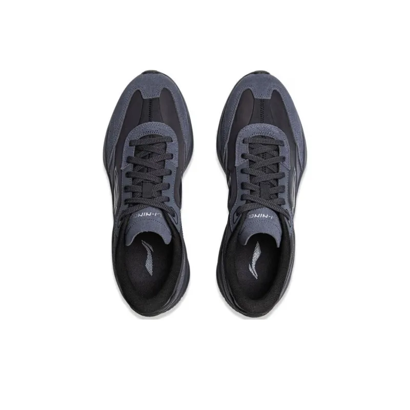 LiNing Load Capacity 2.0 Cushioning Anti Slip And Wear Resistant Height Increasing Low Top Casual Shoes Men's Black-3
