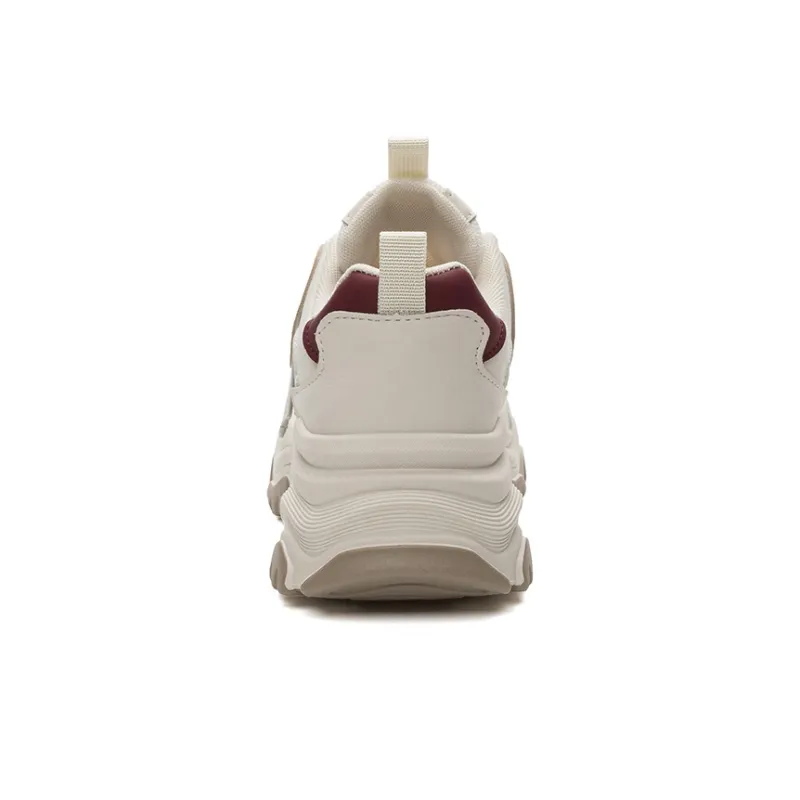 JNLVWA Slip-Resistant Breathable Lightweight Height Increasing Low-Top Chunky Sneakers Women's-28