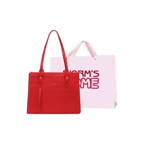 Worm's Home Shoulder Bags Red