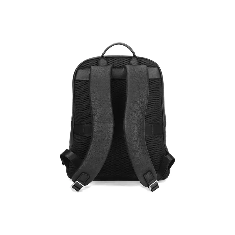 PIERRE CARDIN Top Grain Cow Leather Backpack Laptop Backpack Tubas Men's Black-4