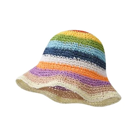 EEEENO Paper Reed Bucket Hats Women's-3