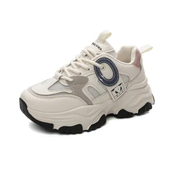 JNLVWA Slip Resistant Breathable Lightweight Height Increasing Low Top Chunky Sneakers Women's