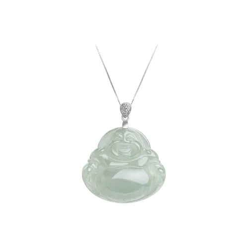 Artisan Lock Heart Jade Glutinous Jade Jadeite Necklaces Women's