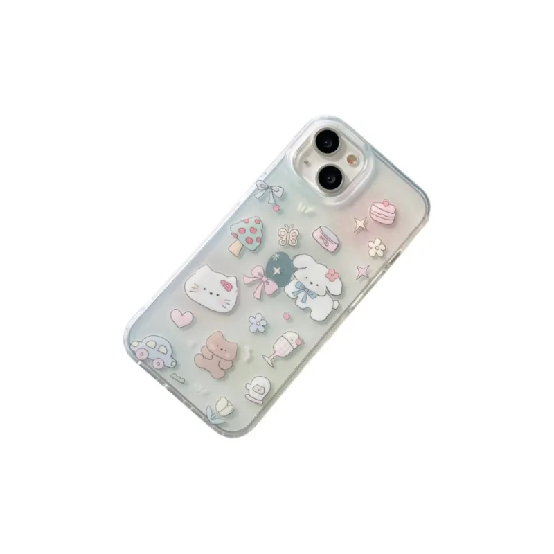 Icona TPU Material Glitter Small Animal Phone Cases Compatibility IPhone12/13/14/15/Pro/Ma-2