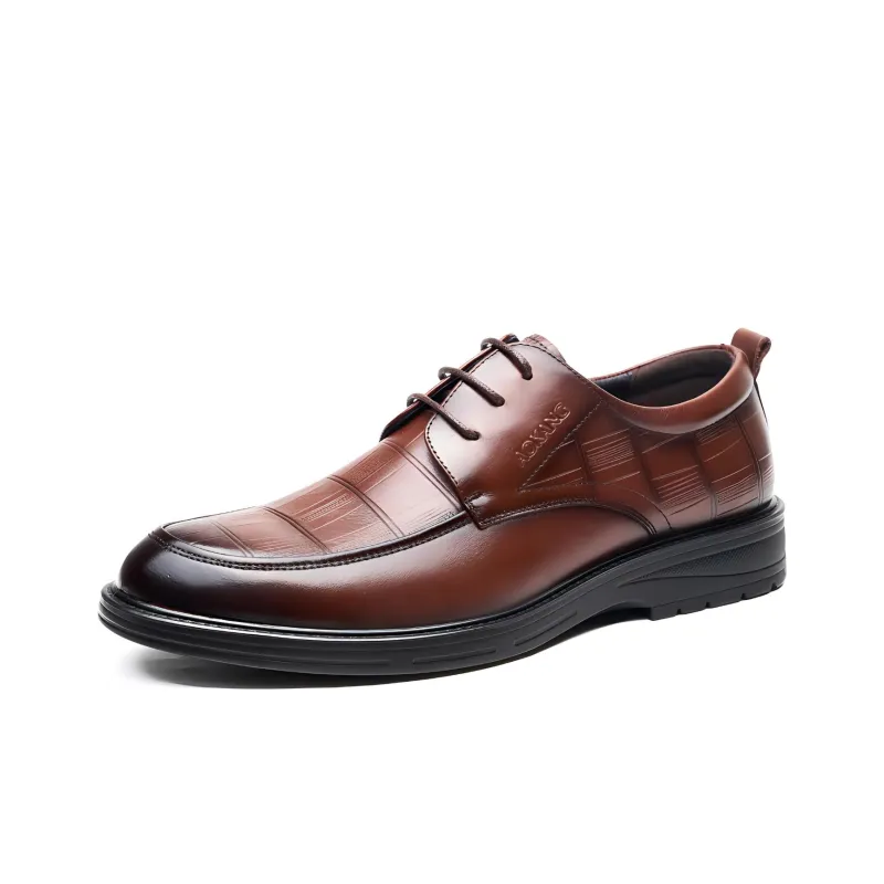 AOKANG Dress Shoes Men Low Top Black, Dark Brown-7