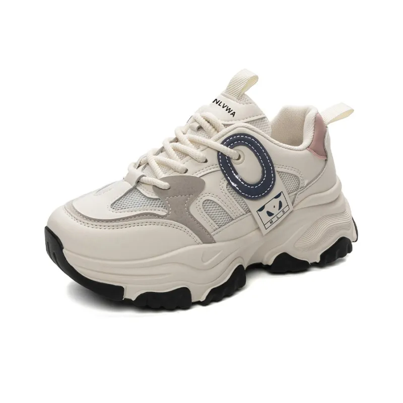 JNLVWA Slip-Resistant Breathable Lightweight Height Increasing Low-Top Chunky Sneakers Women's-17