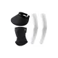 Black Face Masks+Black Visor Cap+White Cooling Arm Sleeves