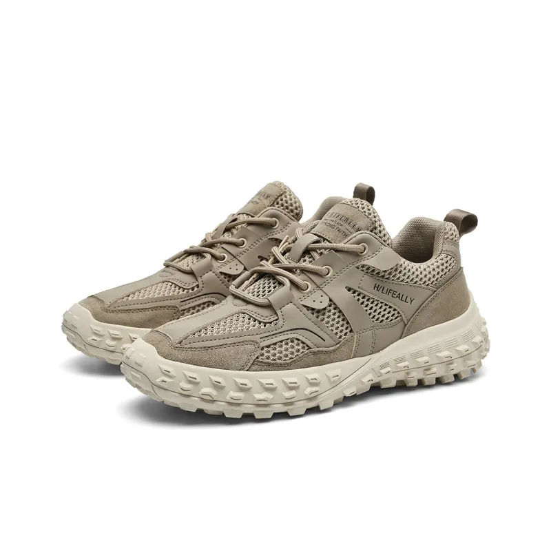 HLA Men's Trendy Platform Wear-Resistant Breathable Mesh Athletic Shoes Height Increasing Casual Shoes-9