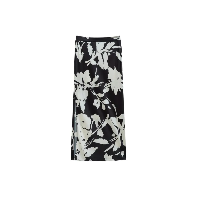 INSUN Casual Long Skirt Women's Black-1
