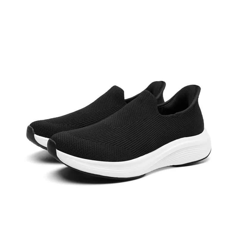HLA Men's Shoes Fashion Breathable Slip-on Casual Shoes Height Increasing Comfortable Wear-Resistant Flyknit Shoes-1