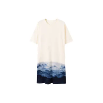 Close-fitting Areas Nightgown Women's Apricot