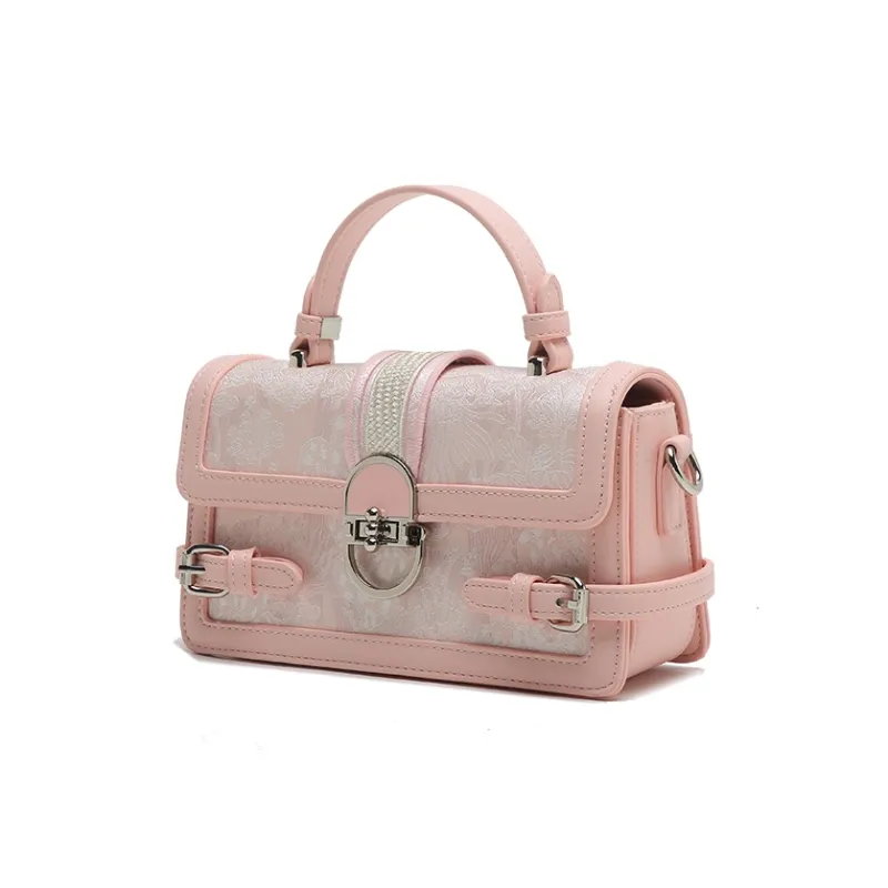 Carit&Koty Polyurethane With Synthetic Leather Handbag Women's Gray/Pink-3