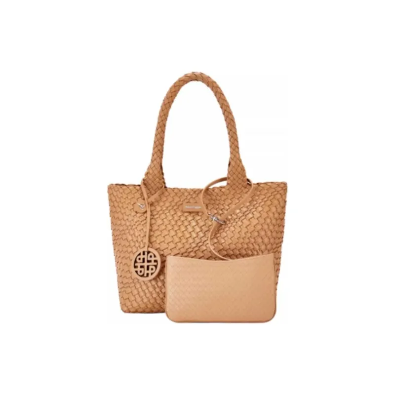 Hush Puppies Cow Leather Tote Bag Shopping Bag Handbag Shoulder Bag Large Size Women's Black/Yellow Brown-7