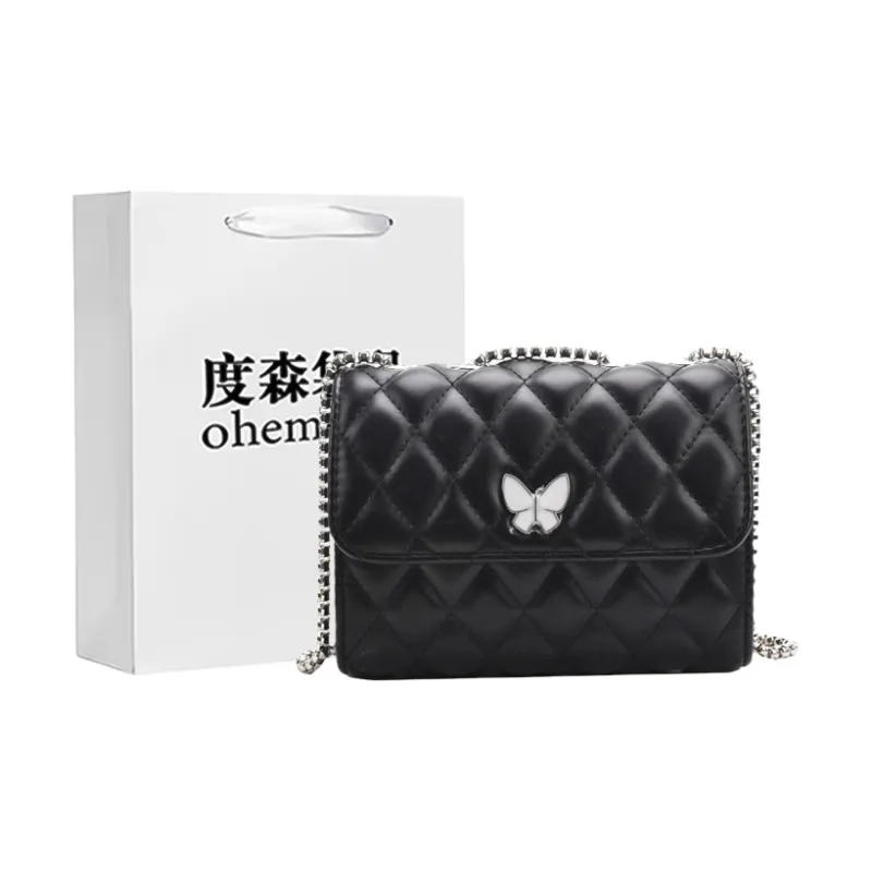 Dusen Kangaroo PU Shoulder Bag Regular Women's White/Black-6
