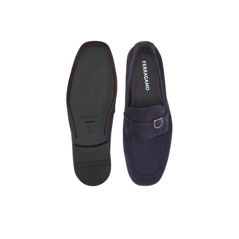 FERRAGAMO GANCINI Loafers Men's Blue-4