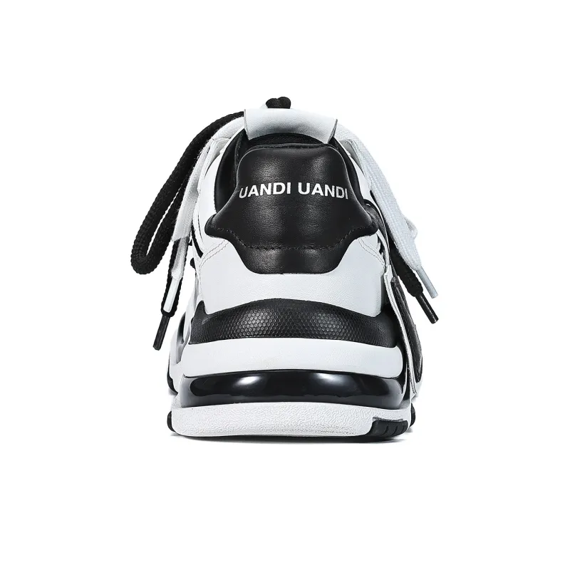 UanDi Cushioned Abrasion-Resistant Slip-Resistant Low-Top Skateboard Shoes Unisex White Black-8