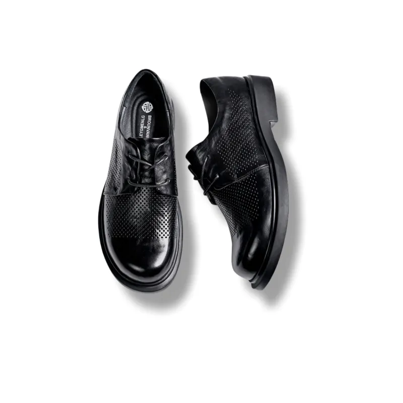 Brounvanm Men's Casual Shoes Men Low Top Black/Coffee-10