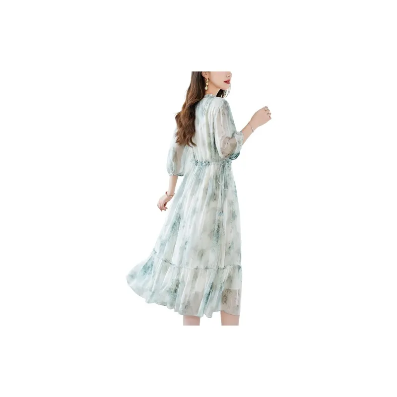 To The West Long Sleeved Dresses Women's Green-1