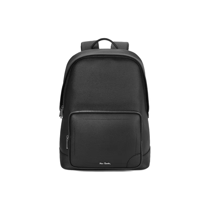 PIERRE CARDIN Top Grain Cow Leather Backpack Laptop Backpack Tubas Men's Black-1