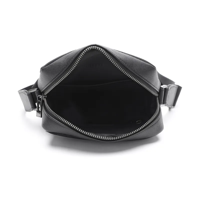 ELLE HOMME Fabric, Synthetic Leather Crossbody Bag Trumpets Men's Black-6