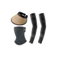 Dark Gray Mask+Coffee Visor Cap+Black Cooling Arm Sleeves