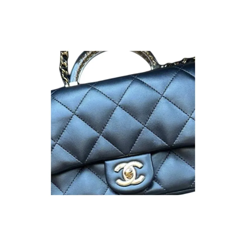 CHANEL Leather Handbag, Shoulder Bag, Crossbody Bag Women's Black-1