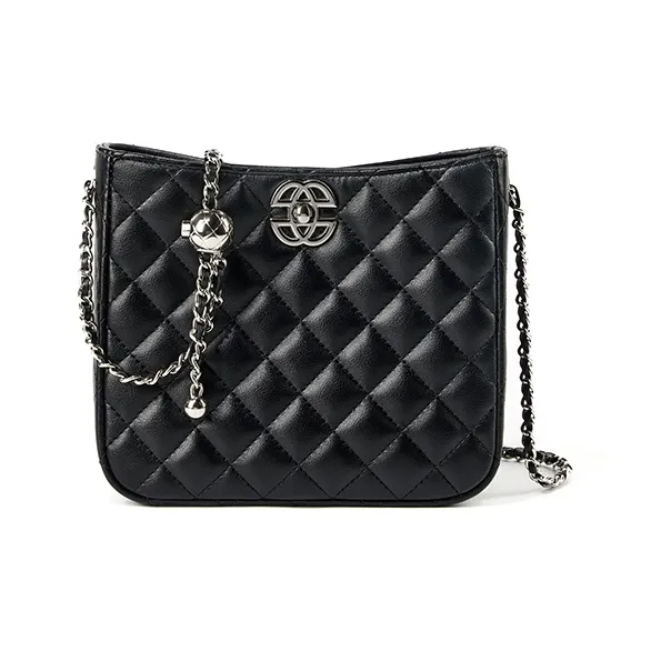 Carnival Keep Cow Leather Small Square Bag Crossbody Bags Shoulder Bags Regular Women's Ecru/Black-4