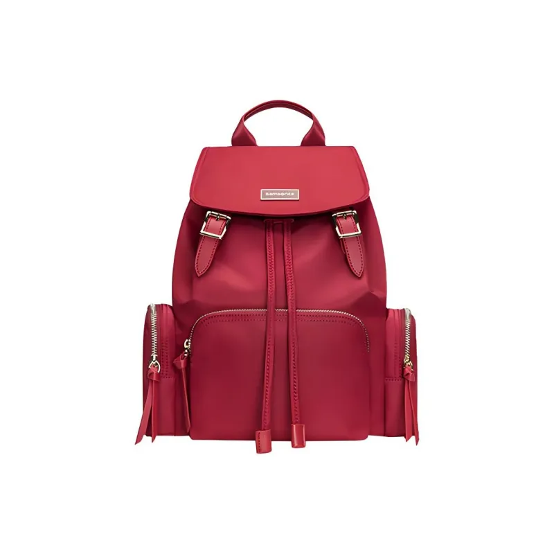 SAMSONITE Fabric Backpack Medium Size Women's Red/Black/Aqua Blue-0