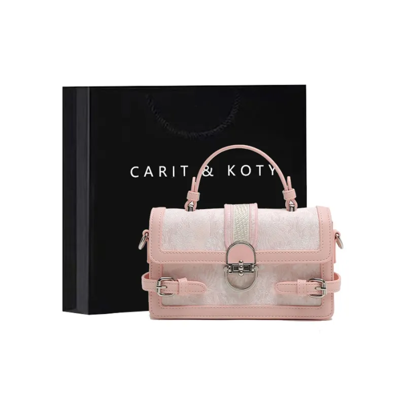 Carit&Koty Polyurethane With Synthetic Leather Handbag Women's Gray/Pink-0