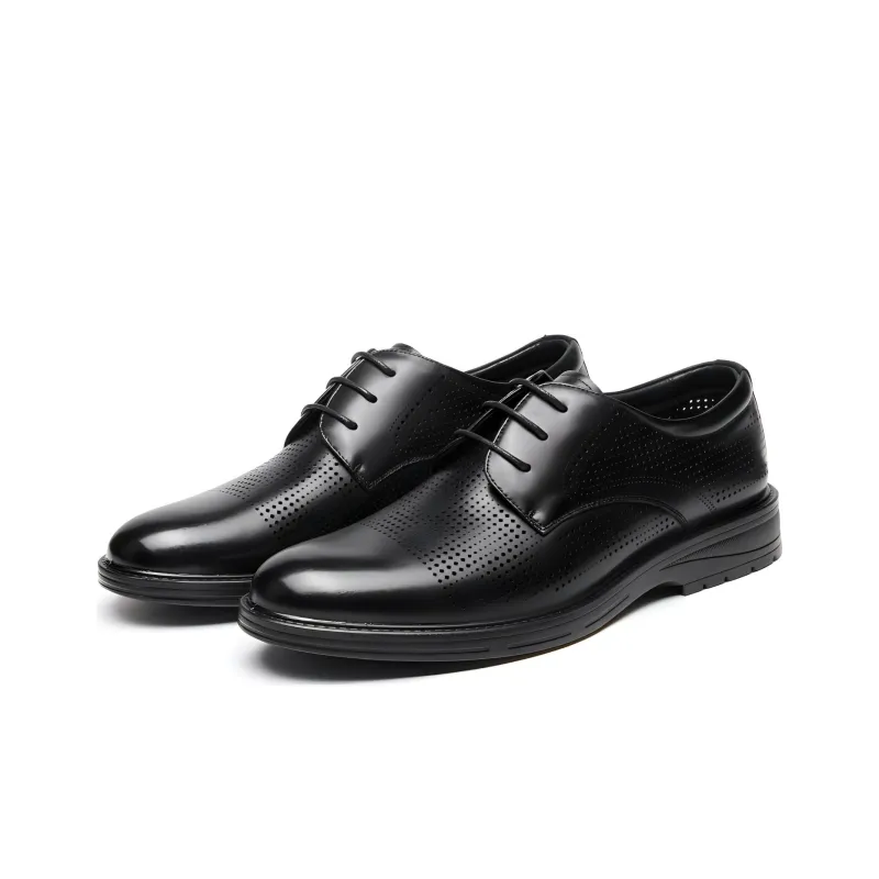 AOKANG Dress Shoes Men Low Top Black-2
