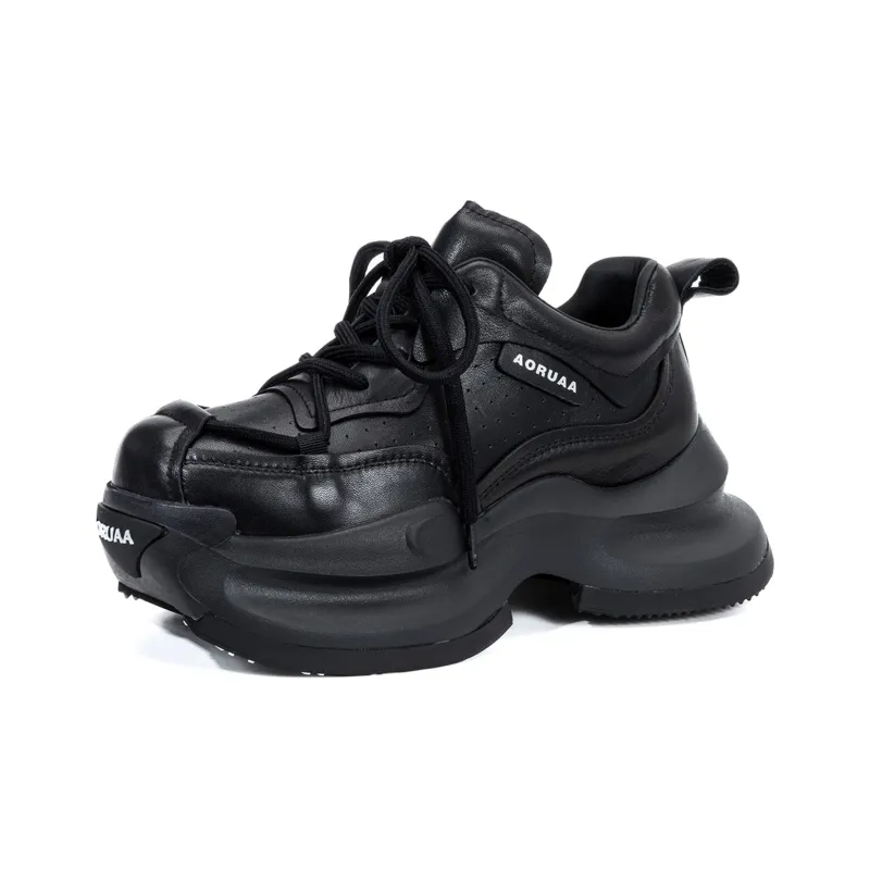 UanDi Cushioning, Slip Resistant, Abrasion Resistant, Height Increasing Low Top Chunky Sneakers Women's-4