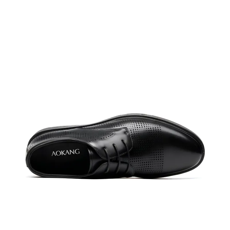 AOKANG Dress Shoes Men Low Top Black-3