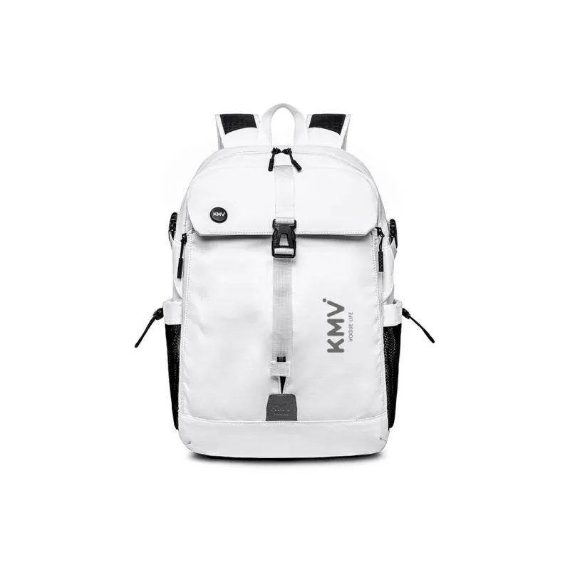 KMV Polyester Backpack Unisex Black/White-21
