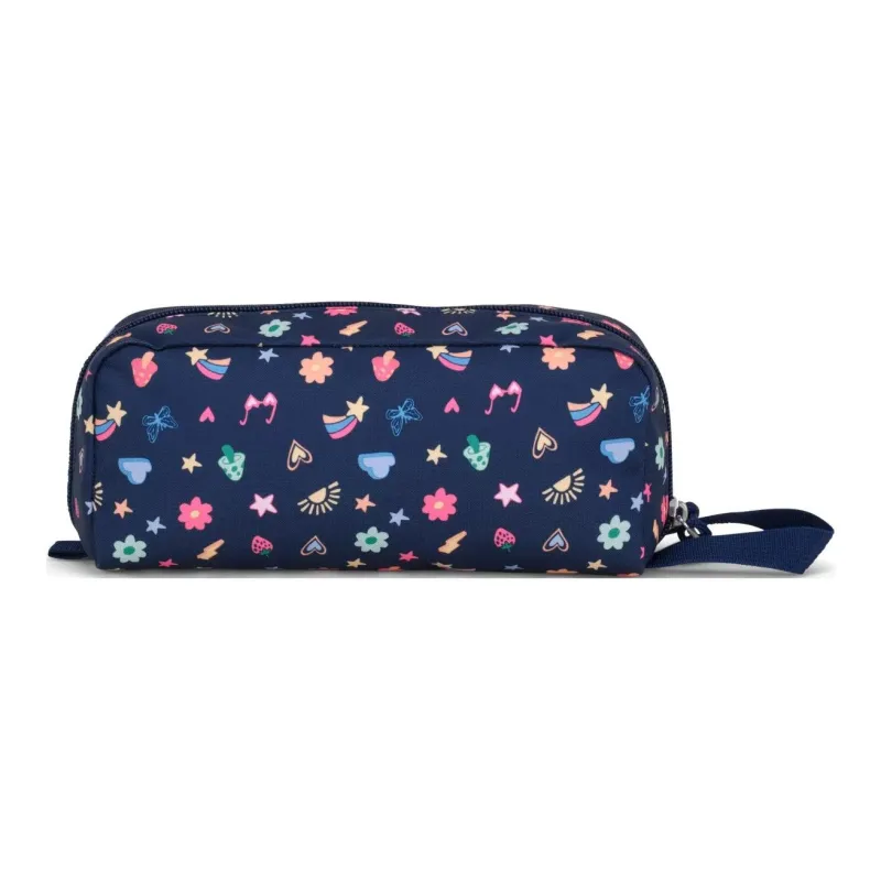 JanSport Polyester Makeup Bag Storage Bag Unisex Marine Blue With Multicolor Accents-2