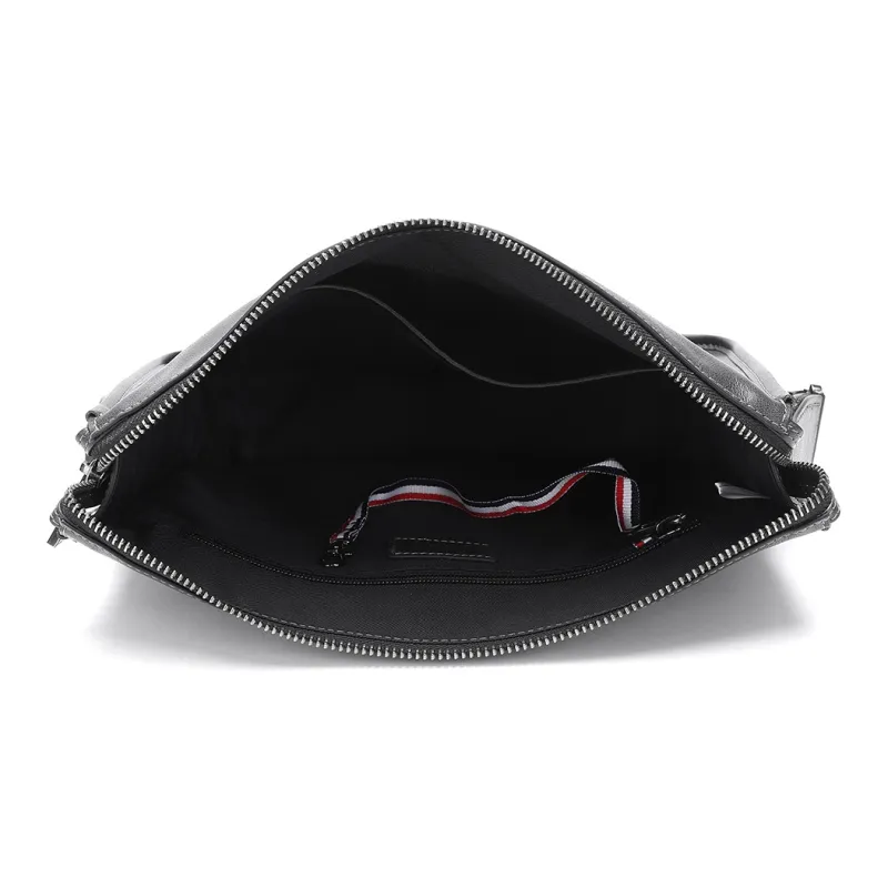 ELLE HOMME Top Grain Cow Leather Crossbody Bag Trumpets Men's Black-4