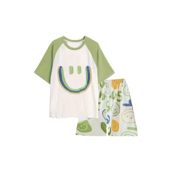 Qiao Ni Tong Pajama Set Men's Light Green