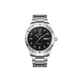 White Case Black Dial White Steel Band
