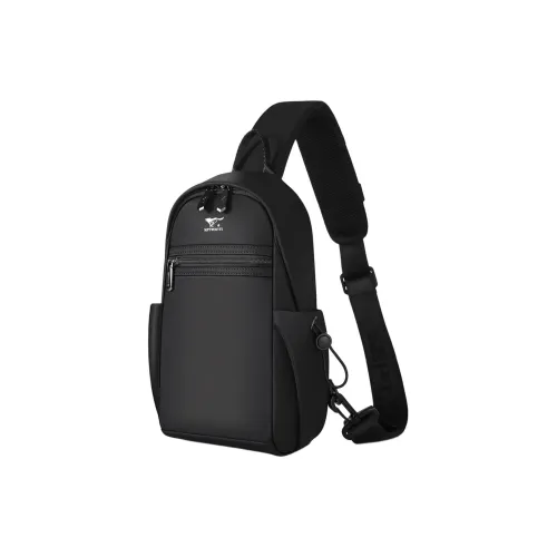 SEPTWOLVES Oxford Sling Bag Medium Size Men's Black
