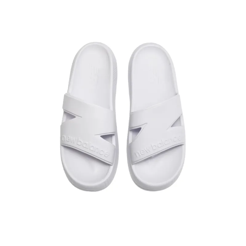 New Balance Slip Resistant Abrasion Resistant Slide Slippers Unisex White-2
