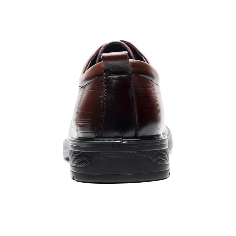 AOKANG Dress Shoes Men Low Top Black, Dark Brown-9
