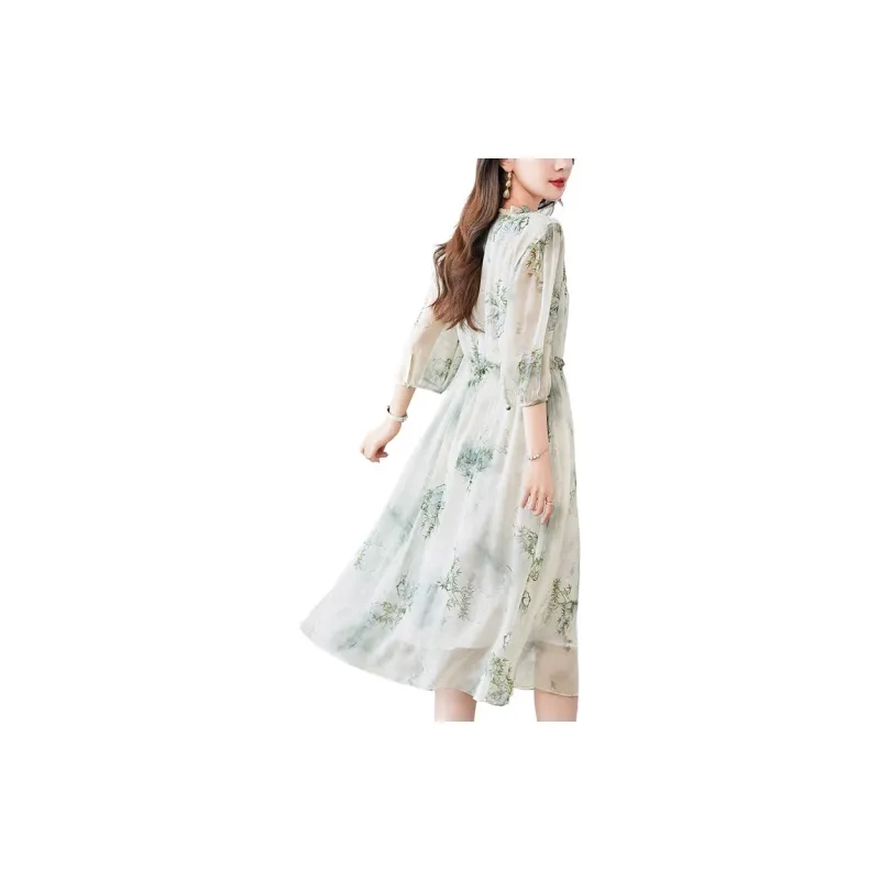 To The West Long Sleeved Dresses Women's Green-2