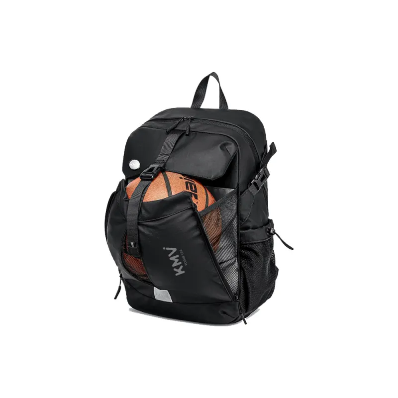 KMV Polyester Backpack Unisex Black/White-31