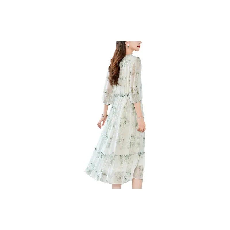 To The West Long Sleeved Dresses Women's Green-2