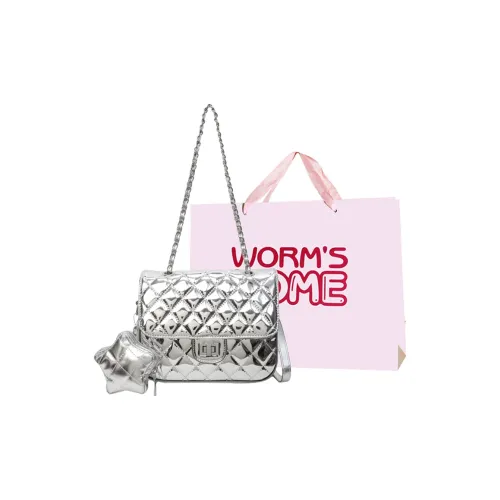 Worm's Home PU Pillow Bag Shoulder Bag Women's Silver/Black/Rose Red/Gold
